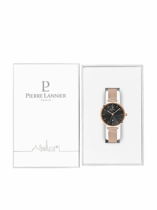 Pierre Lannier Γυναικείο Ρολόι 34mm Μπαταρίας με Ροζ Χρυσό Μεταλλικό Μπρασελέ