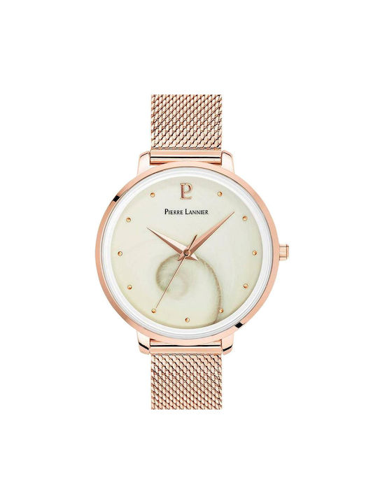 Pierre Lannier Ocean Watch with Pink Gold Metal Bracelet