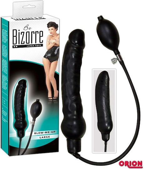 You2Toys Bizarre Blow me up Large Стъклено дилдо Inflatable Черен 17см
