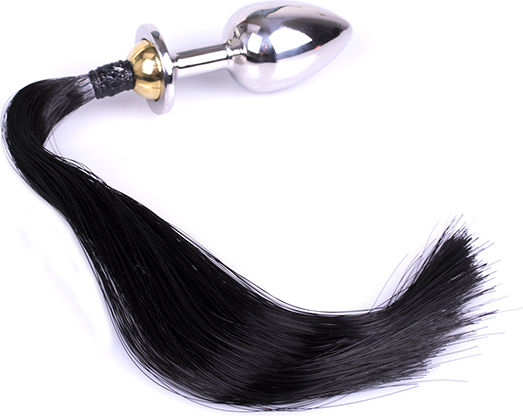 Triune Anal Plug Horsetail Stainless Steel Анална тапа Black
