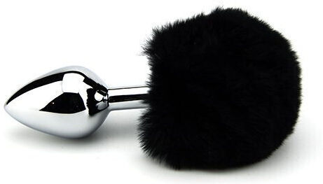 Kiotos Bunny Tail Anal Plug Klein Black