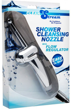 CleanStream Shower Cleansing Nozzle Flow Regulator Πρωκτικό Ντους Ασημί 18.00cm