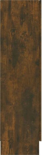 Living Room Display Cabinet made of MDF with Smoked Oak Glass 82.5x30.5x115cm