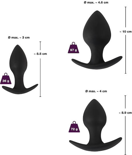 You2Toys Πρωκτικές Σφήνες Σετ Black 3τμχ