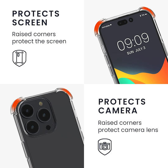 KWmobile Back Cover Σιλικόνης με Λουράκι Διάφανο/Γκρι (iPhone 14 Pro)