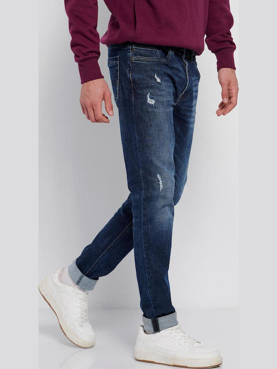 FBM006-07302 Men's Jeans Pants with Regular Fit Md Blue