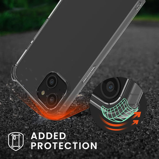 KWmobile Metal Necklace Back Cover Silicon cu Curea Transparent / Silver (iPhone 14 Plus)
