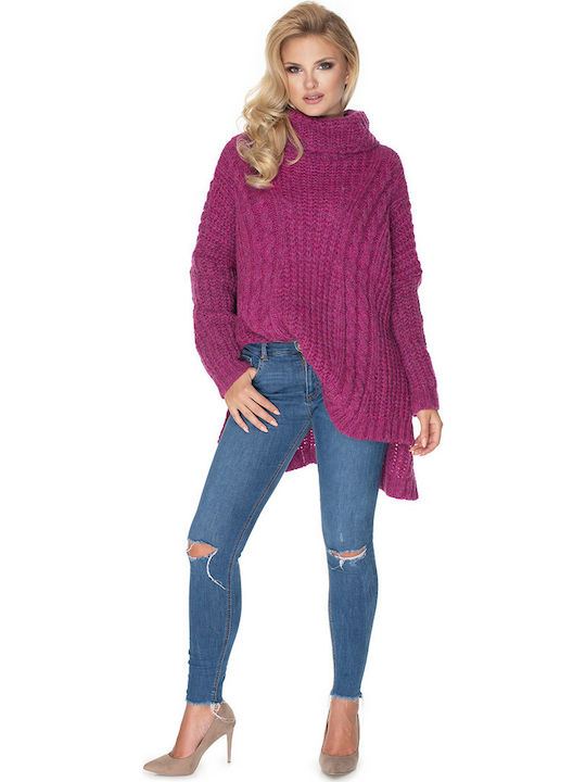 PeeKaBoo 30066 Women's Long Sleeve Sweater Turtleneck Purple 135312