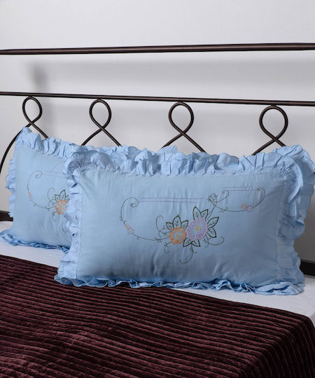 Silk Fashion Σετ Oxford Σιέλ 40x65cm 6978000002721 Silk Fashion Σετ Oxford Σιέλ 40x65cm 6978000002721