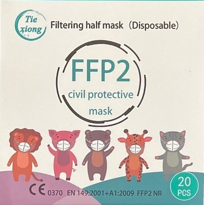 Tiexiong Filtering Half Disposable Protective Mask FFP2 NR BFE >95% Kids Green 20pcs