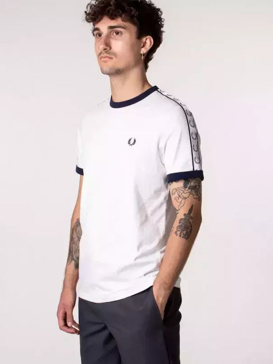 Fred Perry Ανδρικό T-shirt Λευκό με Λογότυπο