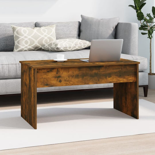 Rectangular Central Wooden Coffee Table with Lifting Mechanism Brown W102xD50.5xH52.5cm