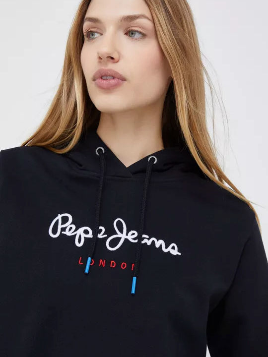 Calista Long Women's Sweatshirt Hooded Black