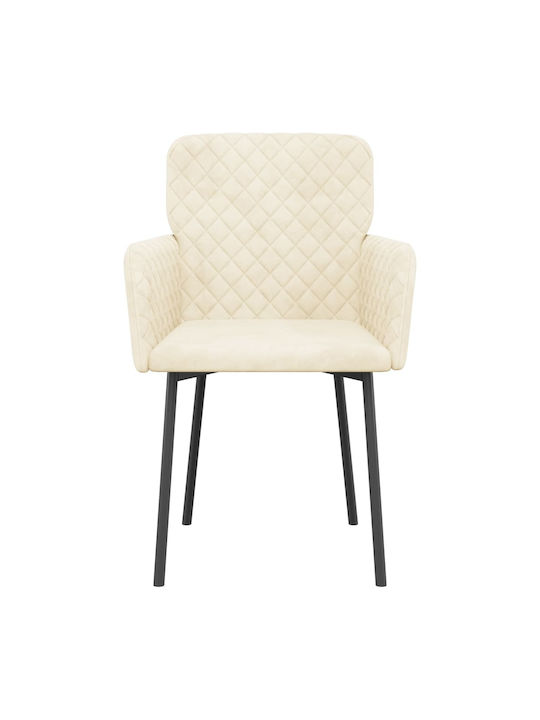 Dining Room Velvet Armchair Κρεμ 51.5x61x78.5cm 2pcs
