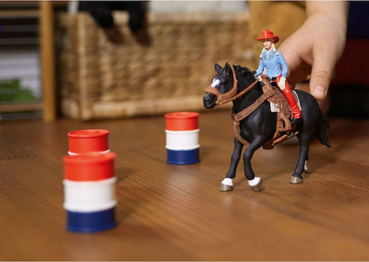 Schleich-S Miniature Toy Cowgirl Barrel Racing for 3+ Years Old