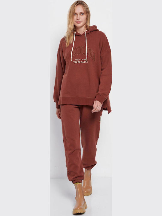 Long Women's Sweatshirt Brown