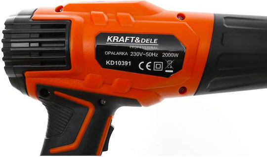 Kraft & Dele KD10391 Πιστόλι Θερμού Αέρα 2000W με Ρύθμιση Θερμοκρασίας εως και 550°C