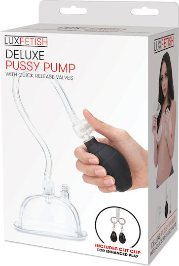 Lux Fetish Deluxe Pussy Pump Vagina and Clitoral Suction Device Black