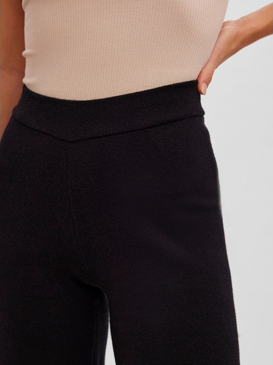 Women's Fabric Trousers Loose Fit Black