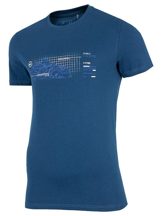 4F Herren T-Shirt Kurzarm Blau