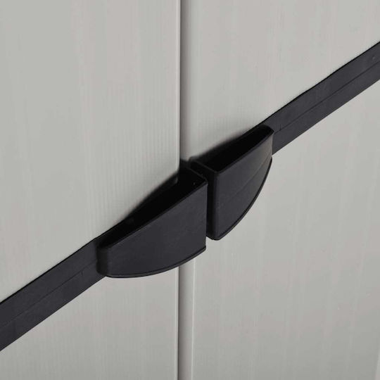 Двукрилен гардероб Пластмаса с разделител и 3 рафтове Grey / Black 68x40x168бр