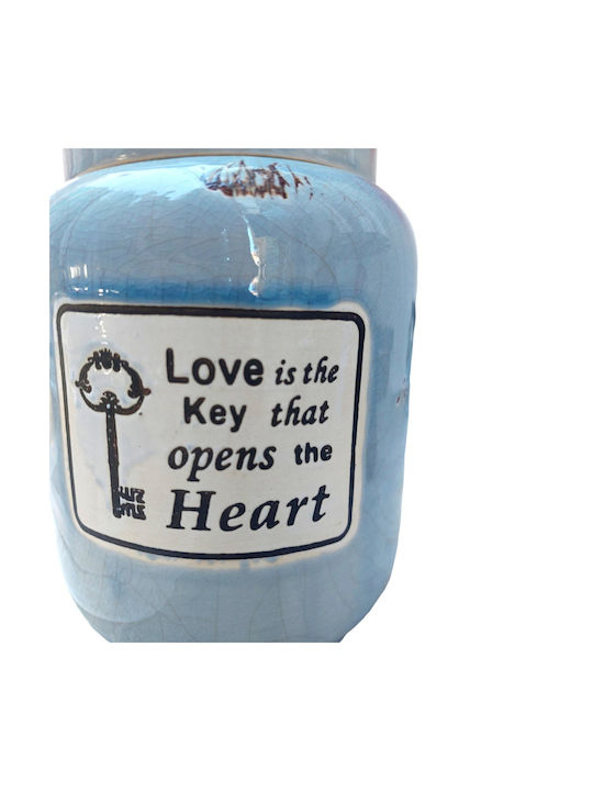 Etoile Love is the Key Μπισκοτιέρα Κεραμική Γκρι 15x15x21εκ.
