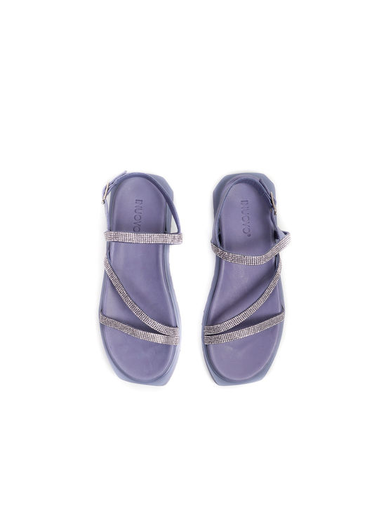 Inuovo Women's Flat Sandals with Strap Flatforms in Purple Color