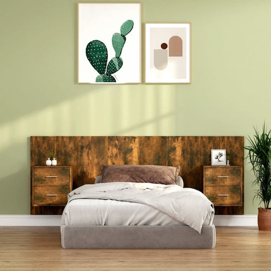 vidaXL Wooden Bed Headboard Smoked Oak 120x80cm