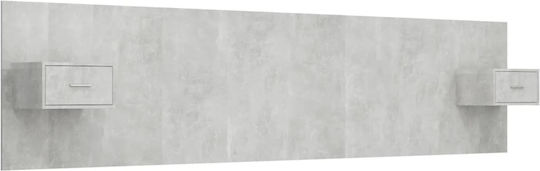 vidaXL Wooden Bed Headboard Gray Concrete 240x80cm