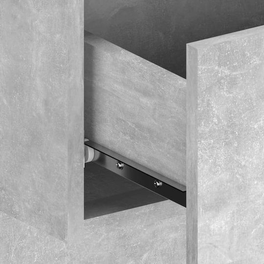 vidaXL Wooden Bed Headboard Gray Concrete 240x80cm