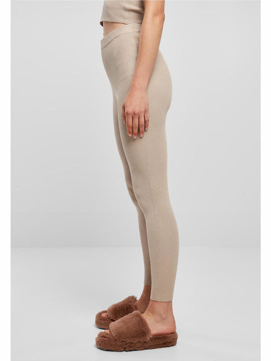 Colanti de femei Cropped Colanti Talie inalta Light Taupe