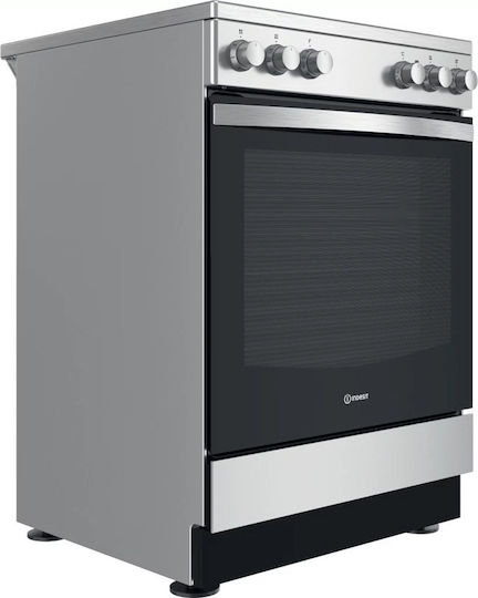 Indesit Herd 69Es mit Keramikkochfeldern B60cm. Inox