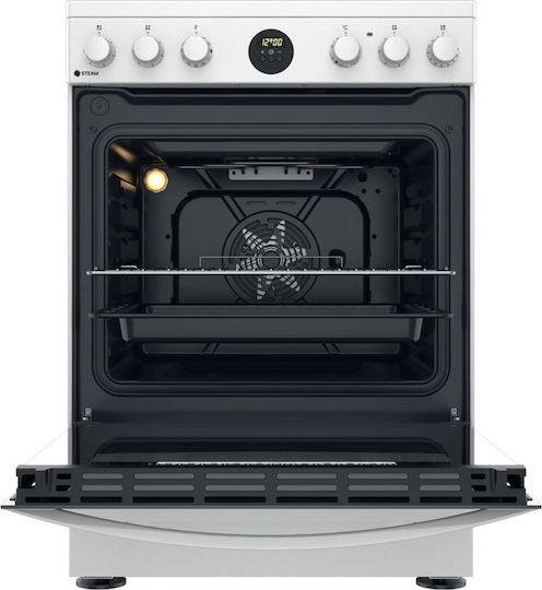 Indesit Готварска печка 69лт с керамични котлони Ш60см. White