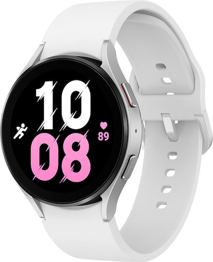 Samsung Galaxy Watch5 LTE Aluminium 44mm Αδιάβροχο με Παλμογράφο (Silver)