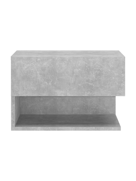 Wooden Gray Concrete Bedside Tables 2 Pieces 46x29.5x30cm