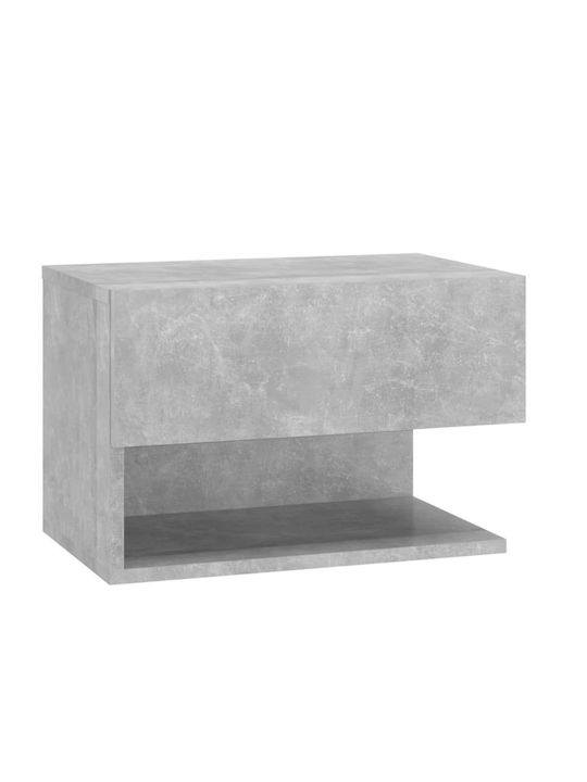 Wooden Gray Concrete Bedside Tables 2 Pieces 46x29.5x30cm