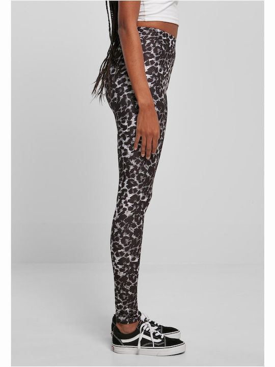 Frauen Lang Leggings Black Leo