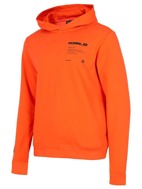 4F Herren Sweatshirt mit Kapuze Orange