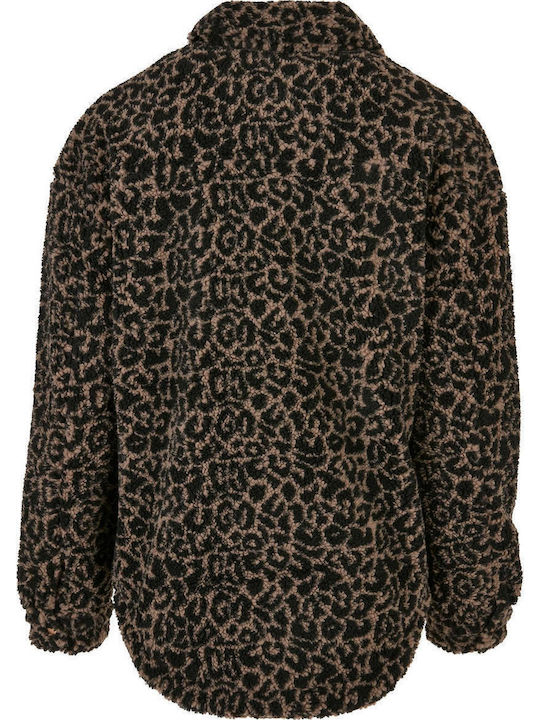 Sherpa Damen Braun Overshirt Oversized