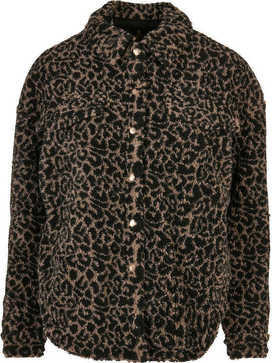 Sherpa Damen Braun Overshirt Oversized