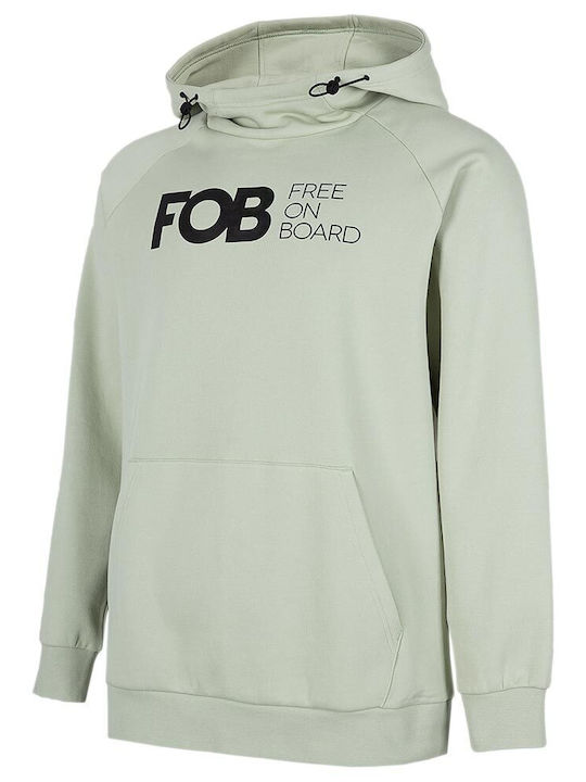 4F Men's Sweatshirt with Hood and Pockets Turquoise