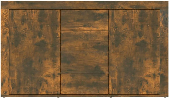 Sideboard Wooden with Drawers Smoky Oak 120x36x69cm