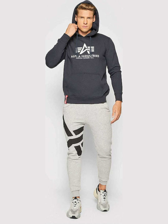 Sweatshirt with Hood Grey Black