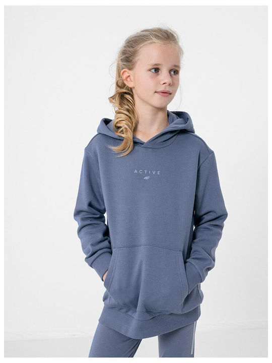 Kids Sweatshirt with Hood and Pockets Blue