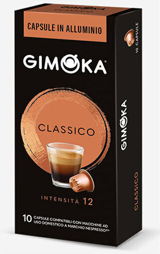 Gimoka Kapseln Espresso Classico Kompatibel mit Maschine Nespresso 10Mützen