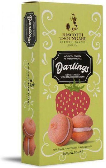 Biscotti Tsoungari Бисквити Darlings С пълнеж Ягода 1бр 130гр