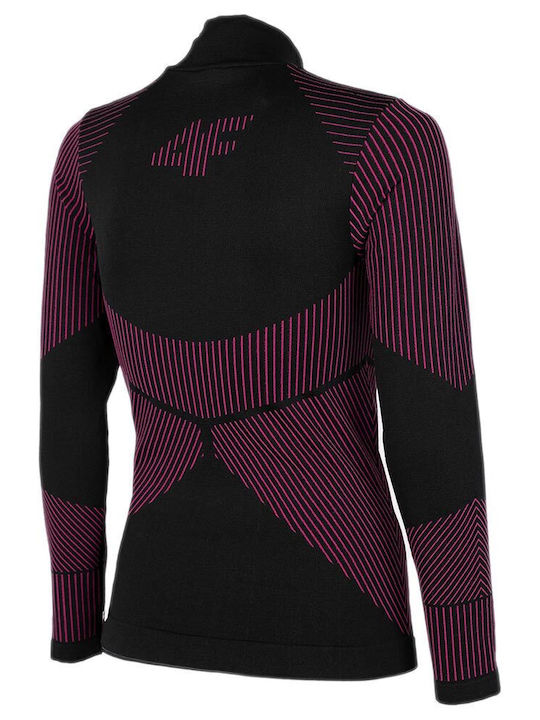 Bluza Damă de Iarnă Mânecă Lungă cu Fermoar Neagră