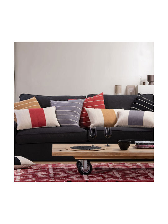 Nef-Nef Homeware Μαξιλάρι Καναπέ Livier από 100% Βαμβάκι Bordo 50x50εκ.