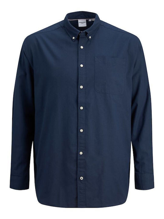 Long-sleeved Cotton Shirt Navy Blazer