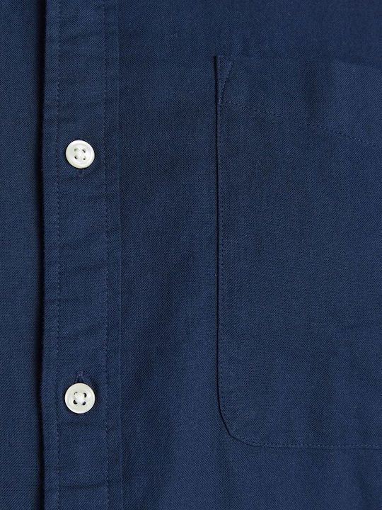 Long-sleeved Cotton Shirt Navy Blazer